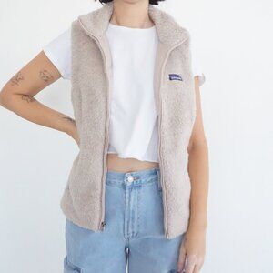 Patagonia Beige Sherpa Fleece Outdoor Mountain Camping Travel Hiking Vest M